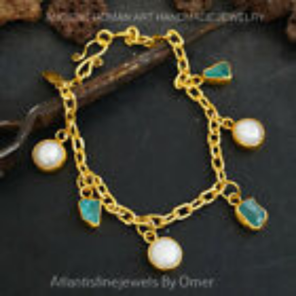 Silver w/ Gold Vermeil Set - Apatite & Pearl